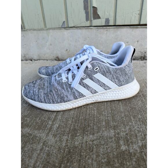 Adidas Women's Gray Knit Running Shoes Size 11 FW8669 - Picture 3 of 6